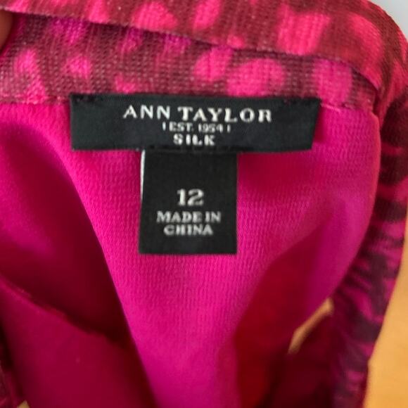 Ann Taylor Hot Pink Silk Tie Dye Ruffle Front Sleeveless Tank Top Blouse - Picture 4 of 8